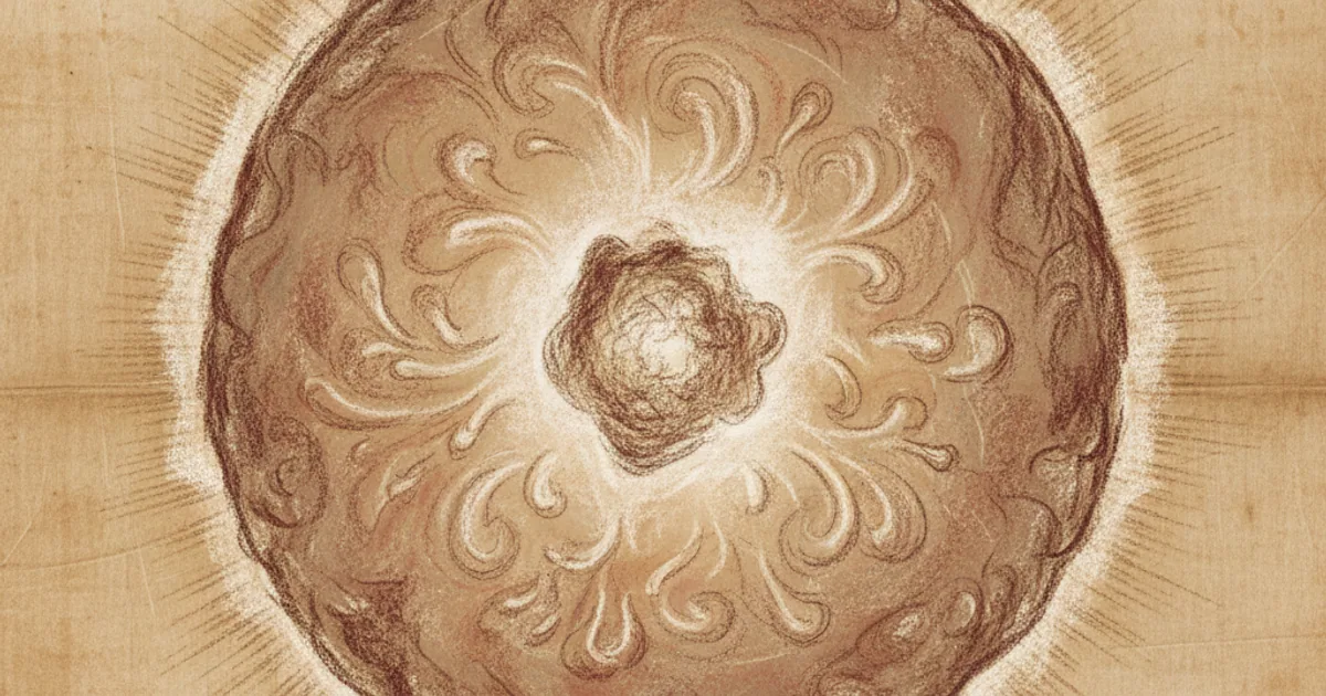 Chalk sketch of a star cross-section with layered structure