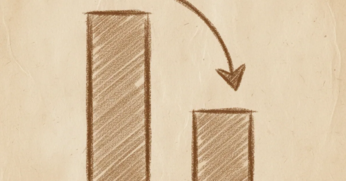 Chalk sketch of an extreme value reverting to the mean