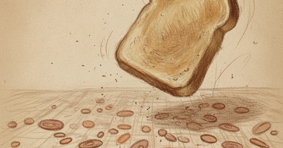 Chalk sketch of food on a floor surface with bacteria around it