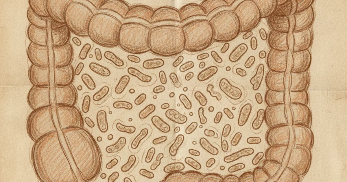 Chalk sketch of intestine with bacterial diversity