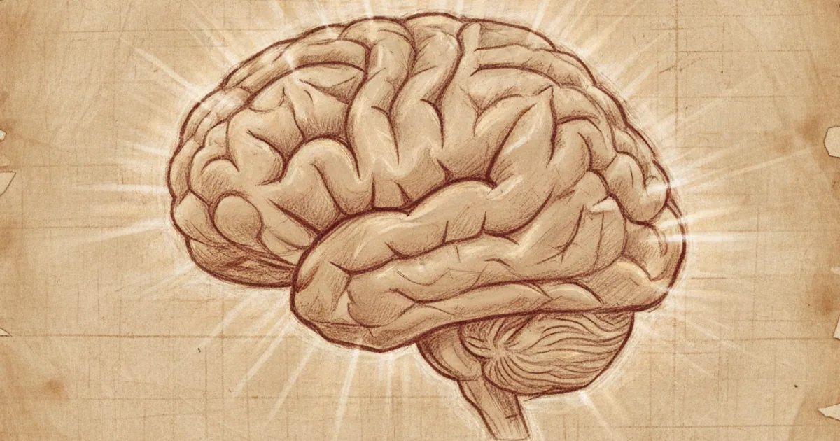 Chalk sketch of a brain with all regions showing activity
