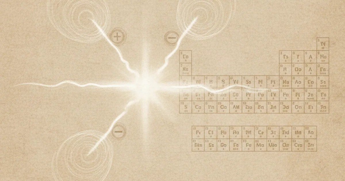 Chalk sketch of electron-positron annihilation producing gamma rays