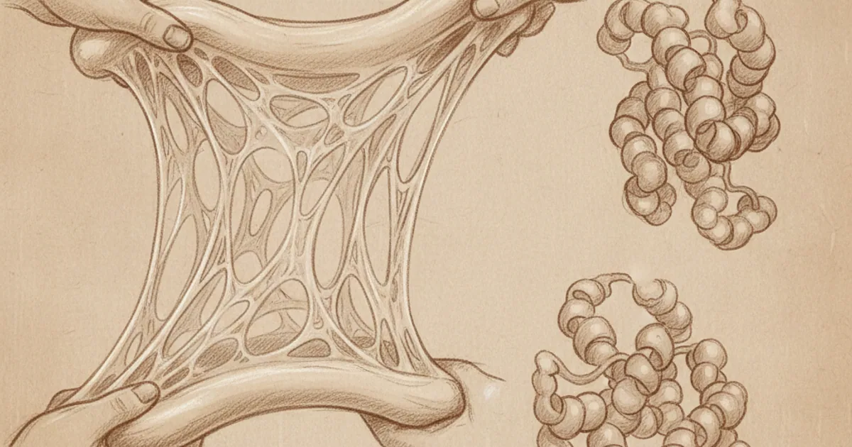 Chalk sketch of stretched dough with gluten network