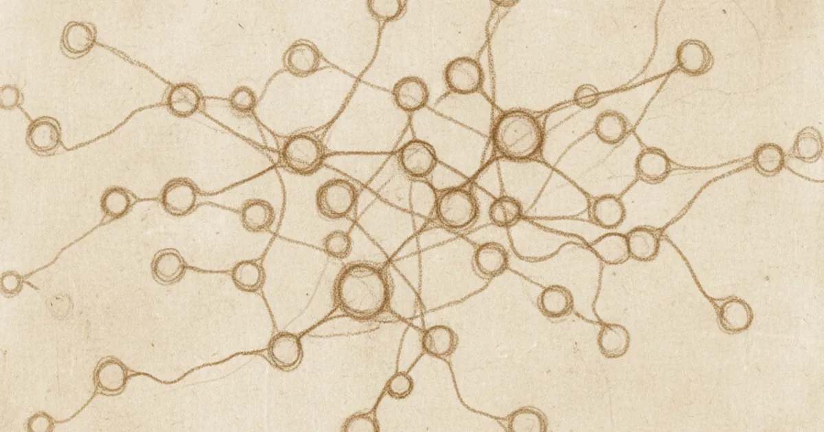 Chalk sketch of a multi-layer neural network with connections between nodes