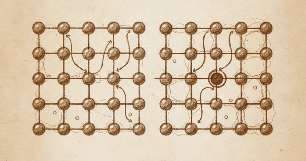 Chalk sketch of iron and steel crystal structures with carbon atom